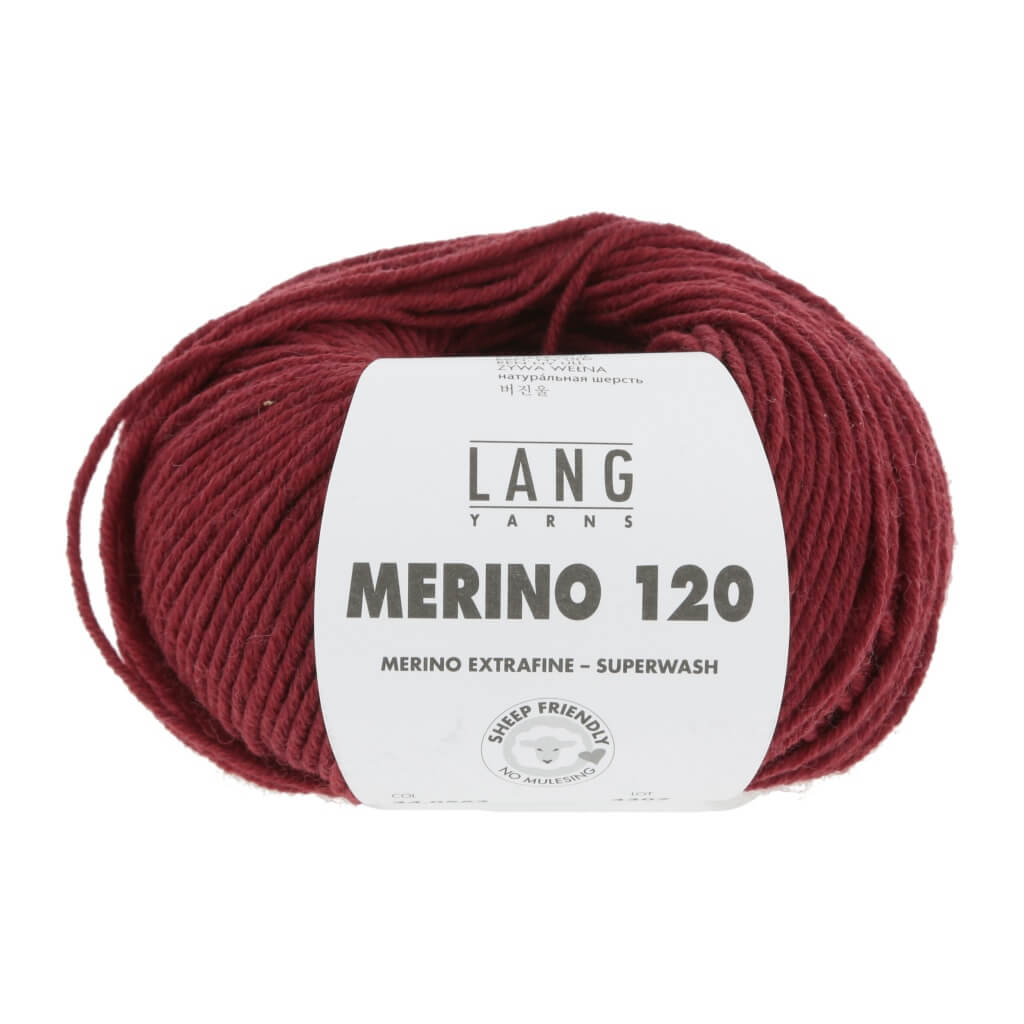 Lang Yarns Merino 120 - 50g 562 - Dunkelrot Mélange Lieblingsgarn