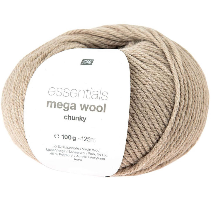 Rico Design 002 - Natur Rico Design Essentials Mega Wool Chunky 100g Lieblingsgarn