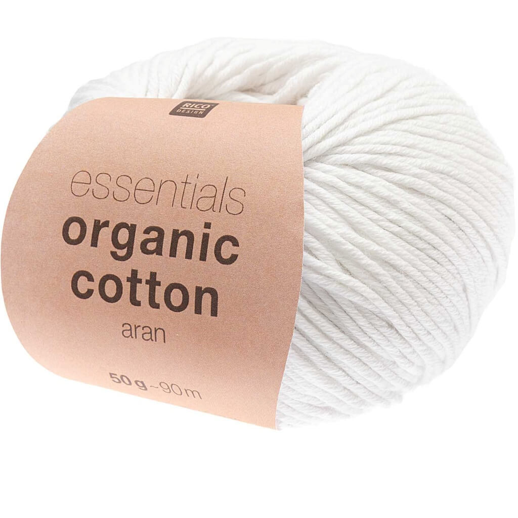 Rico Design 001 - Weiß Rico Design Essentials Organic Cotton Aran 50g Lieblingsgarn