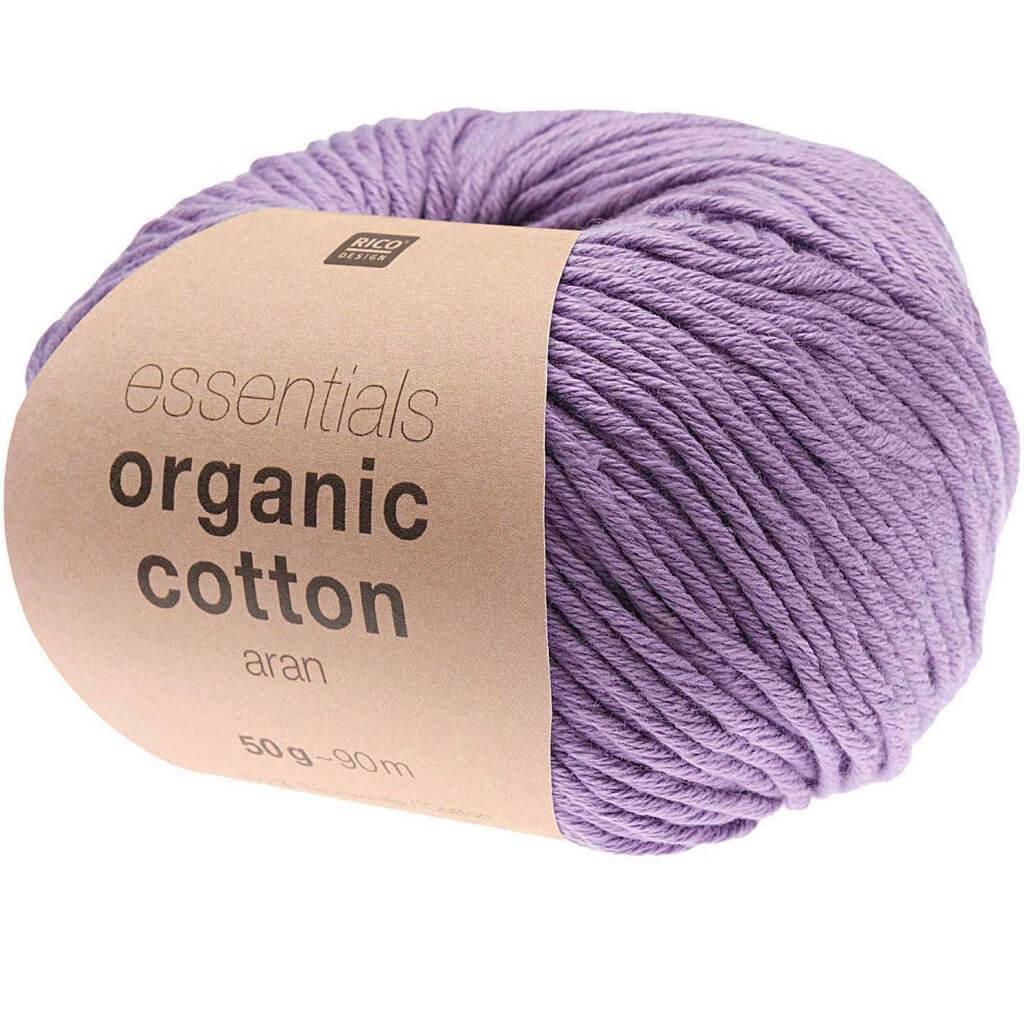 Rico Design 009 - Lila Rico Design Essentials Organic Cotton Aran 50g Lieblingsgarn