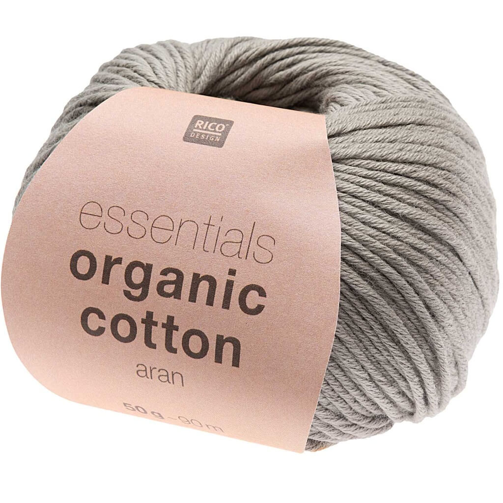 Rico Design 019 - Grau Rico Design Essentials Organic Cotton Aran 50g Lieblingsgarn