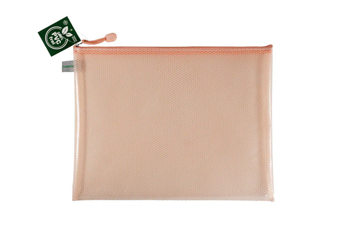 FolderSys 62 - pastell-apricot transparent FolderSys Reißverschluss-Beutel "Candy-Bag" A4 Lieblingsgarn