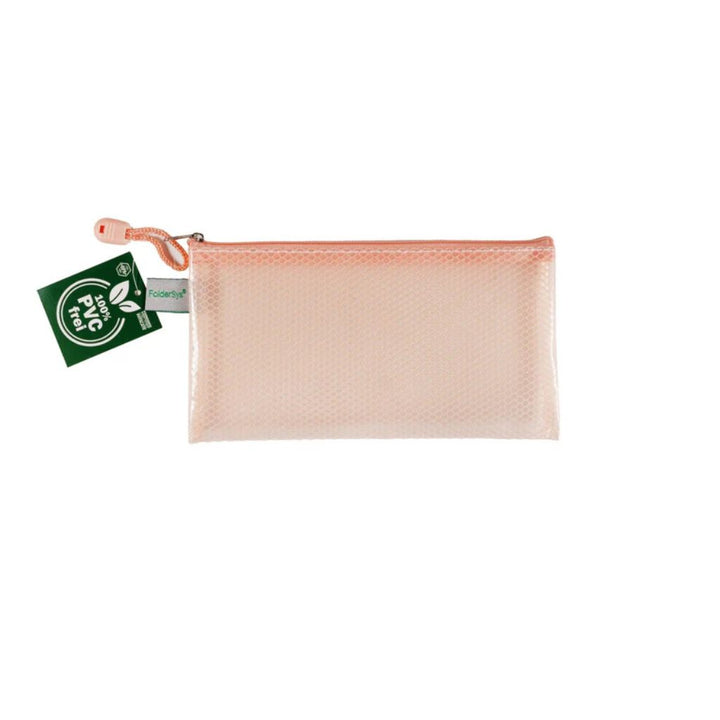 FolderSys 62 - pastell-apricot transparent FolderSys Reißverschluss-Beutel "Candy-Bag" DIN lang Lieblingsgarn