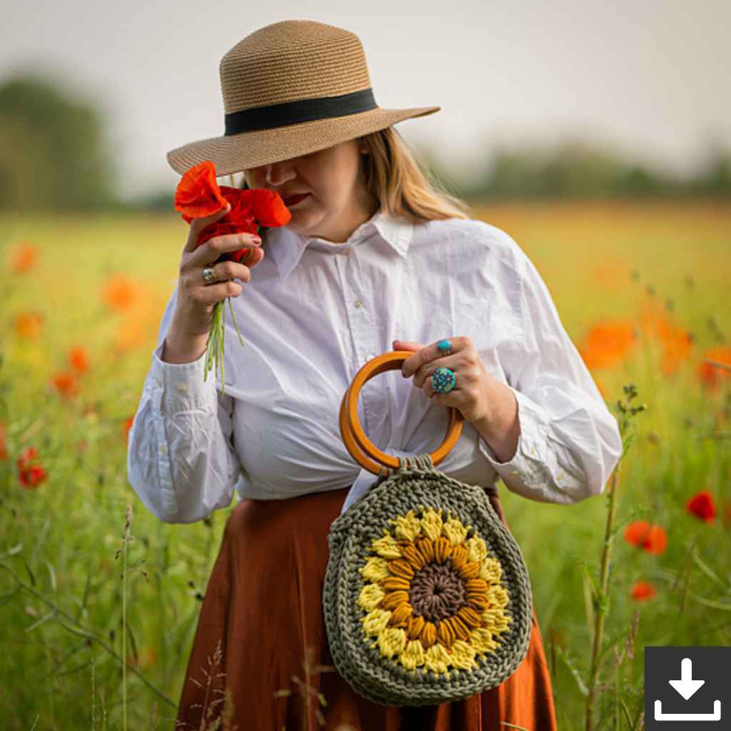 Tasche Sunflower Bag Häkelanleitung - Cicka Design (PDF, englisch)