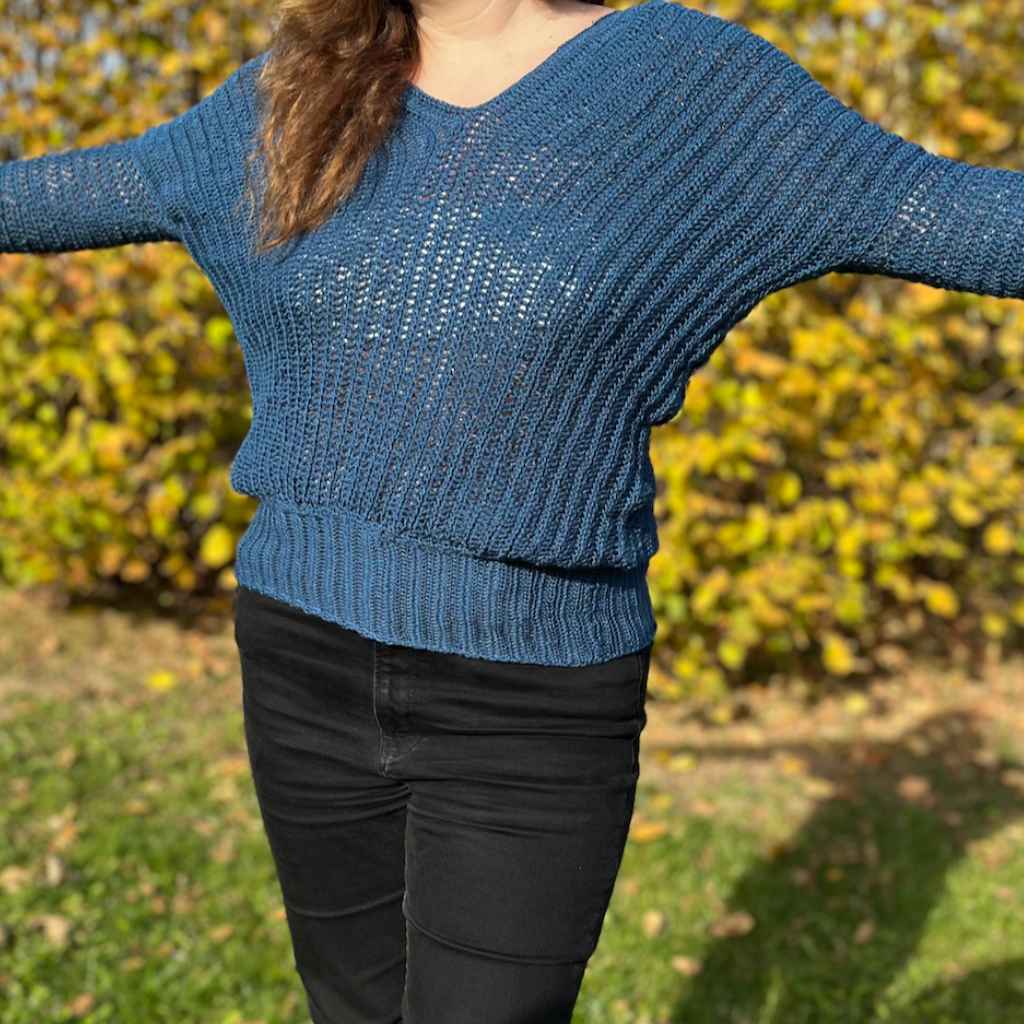 Pullover Batwing Sweater Häkelanleitung - alhats designs (PDF)
