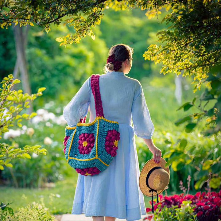 Tasche Floral Square Bag Häkelanleitung - Cicka Design (PDF, englisch)