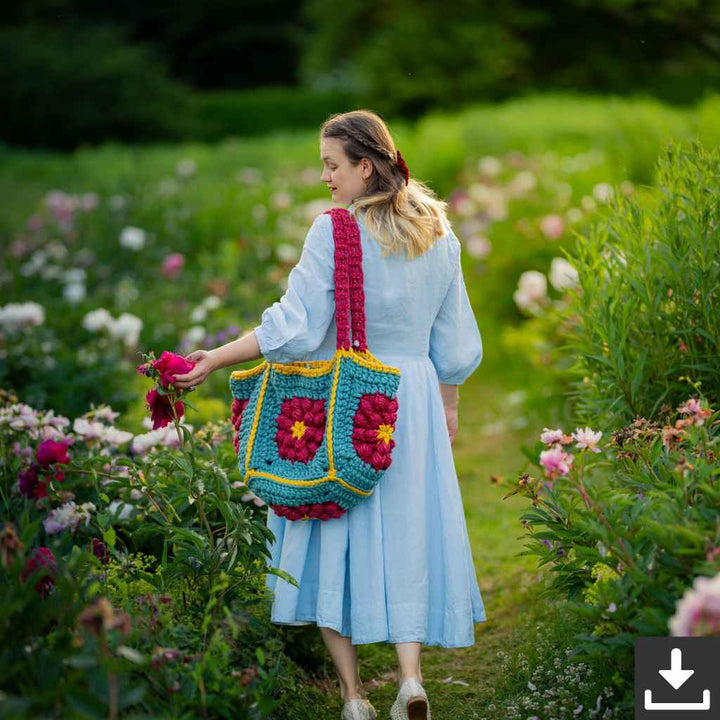 Tasche Floral Square Bag Häkelanleitung - Cicka Design (PDF, englisch)