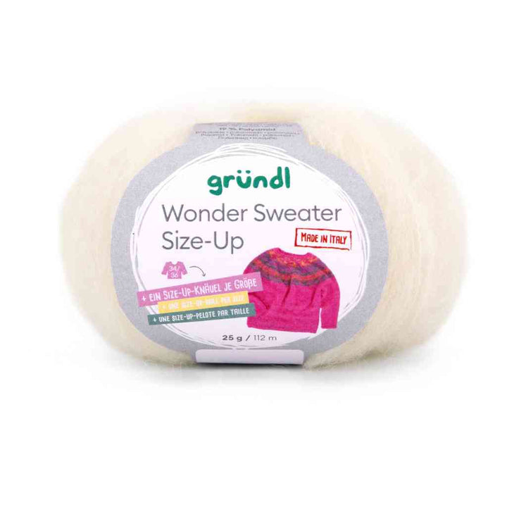 Gründl 01 -creme Gründl Wonder Sweater Size-Up Wolle Lieblingsgarn