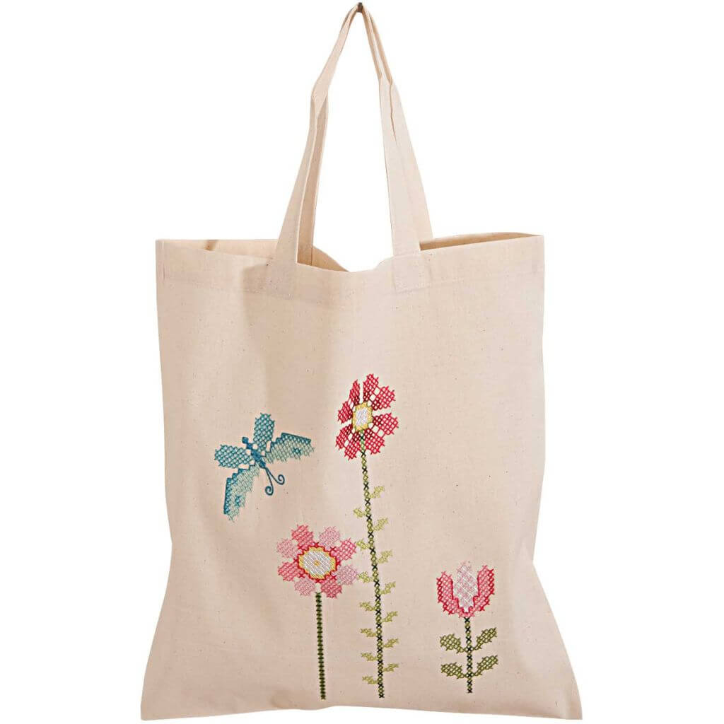 Rico Design Rico Design Stickpackung Tasche Blüten Lieblingsgarn