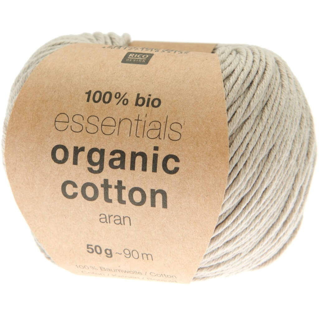 Rico Design 32 - greige Rico Design Essentials Organic Cotton Aran 50g Lieblingsgarn