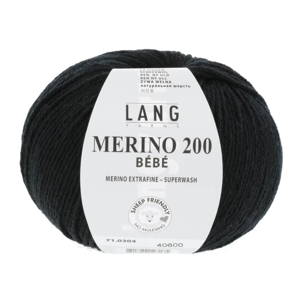 Lang Yarns 71.0304 - Schwarz Lang Yarns Merino 200 Bebe - 50g Lieblingsgarn