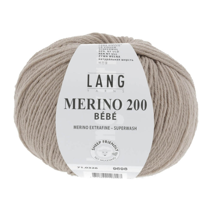 Lang Yarns 71.0326 - Beige Lang Yarns Merino 200 Bebe - 50g Lieblingsgarn