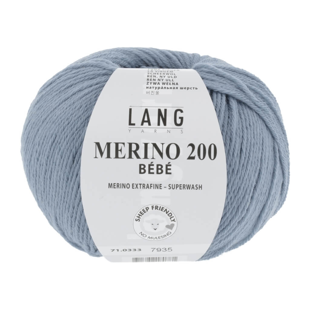 Lang Yarns 71.0333 - Jeans Hell Lang Yarns Merino 200 Bebe - 50g Lieblingsgarn