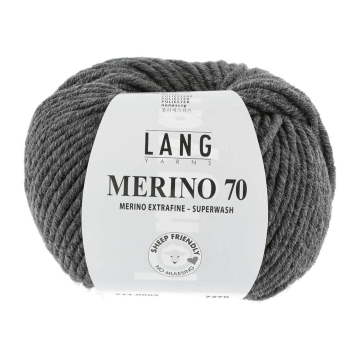 Lang Yarns 733.0005 - Dunkelgrau Mélange Lang Yarns Merino 70 50g Lieblingsgarn
