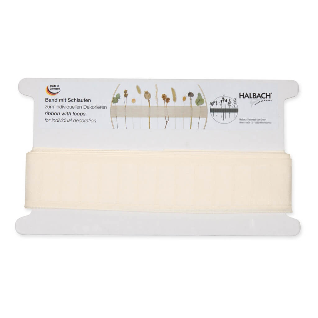 Halbach 70 - cream Halbach Webband mit Schlaufen Lieblingsgarn