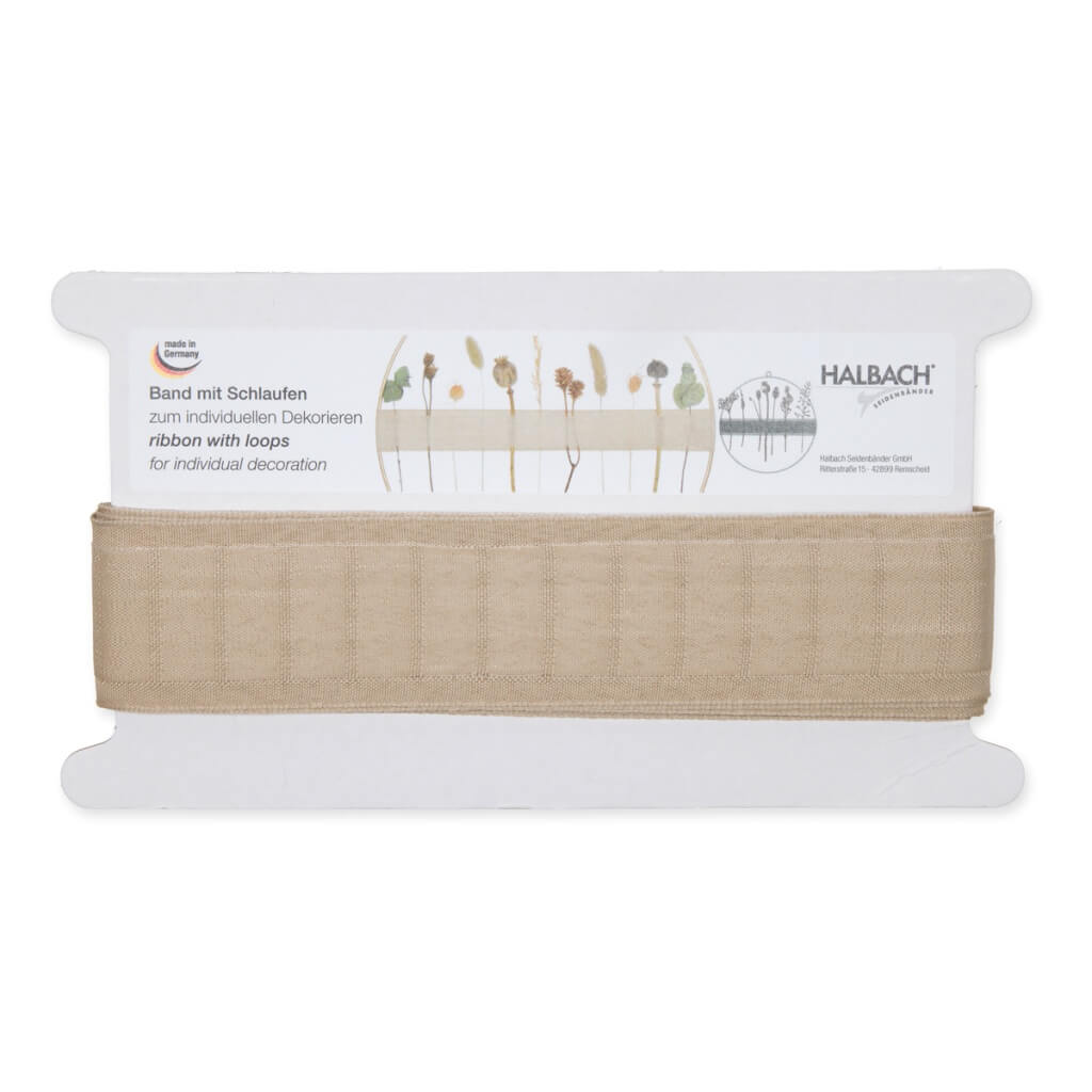 Halbach 71 - linen Halbach Webband mit Schlaufen Lieblingsgarn