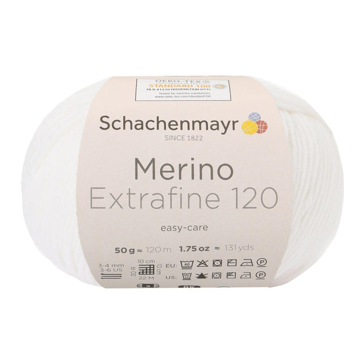 Schachenmayr 101 - Weiss Schachenmayr Merino Extrafine 120 - Merinogarn Lieblingsgarn