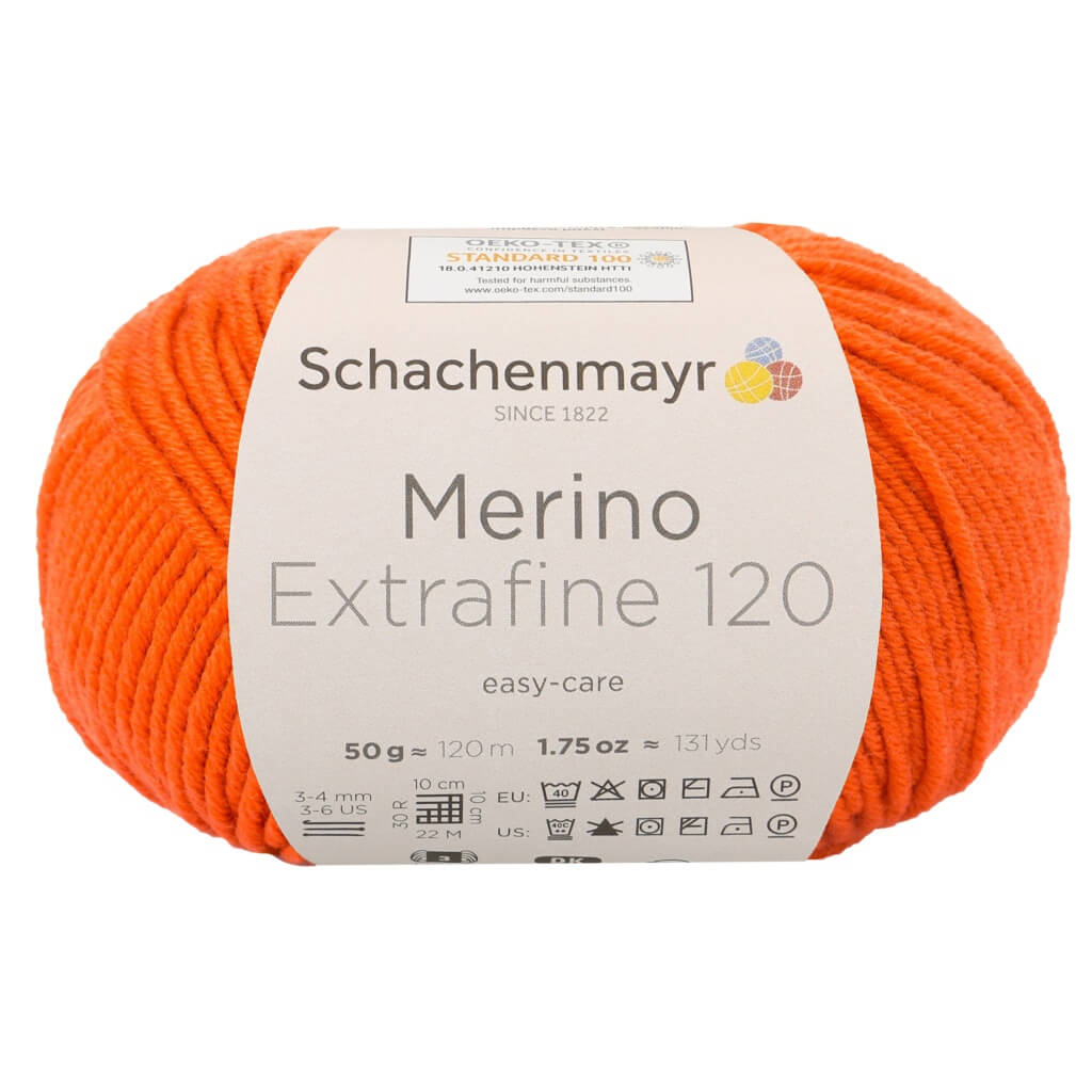Schachenmayr 125 - Orange Schachenmayr Merino Extrafine 120 - Merinogarn Lieblingsgarn