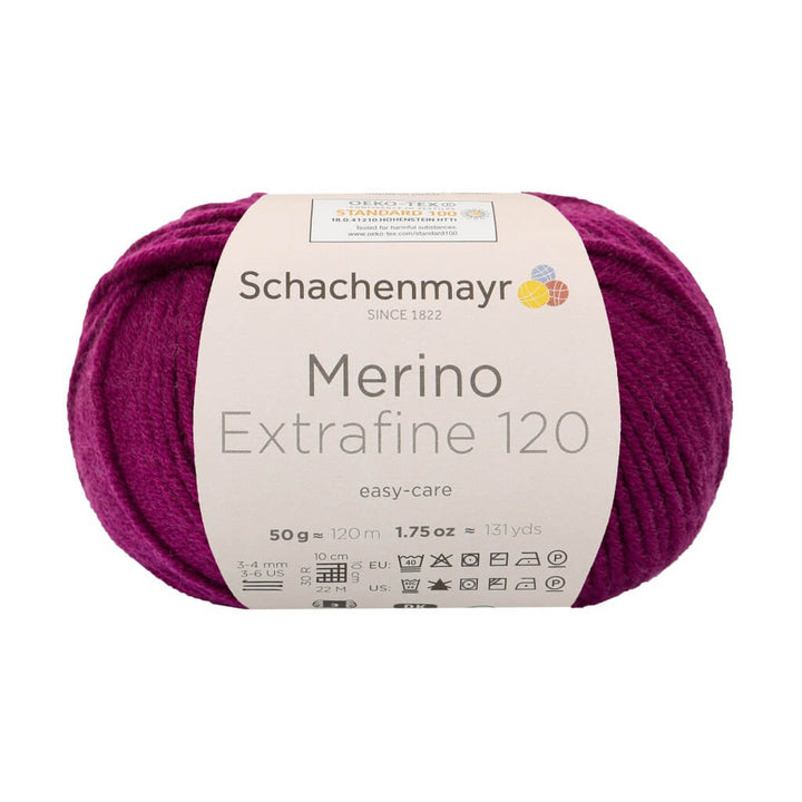 Schachenmayr 133 - Burgund Schachenmayr Merino Extrafine 120 - Merinogarn Lieblingsgarn