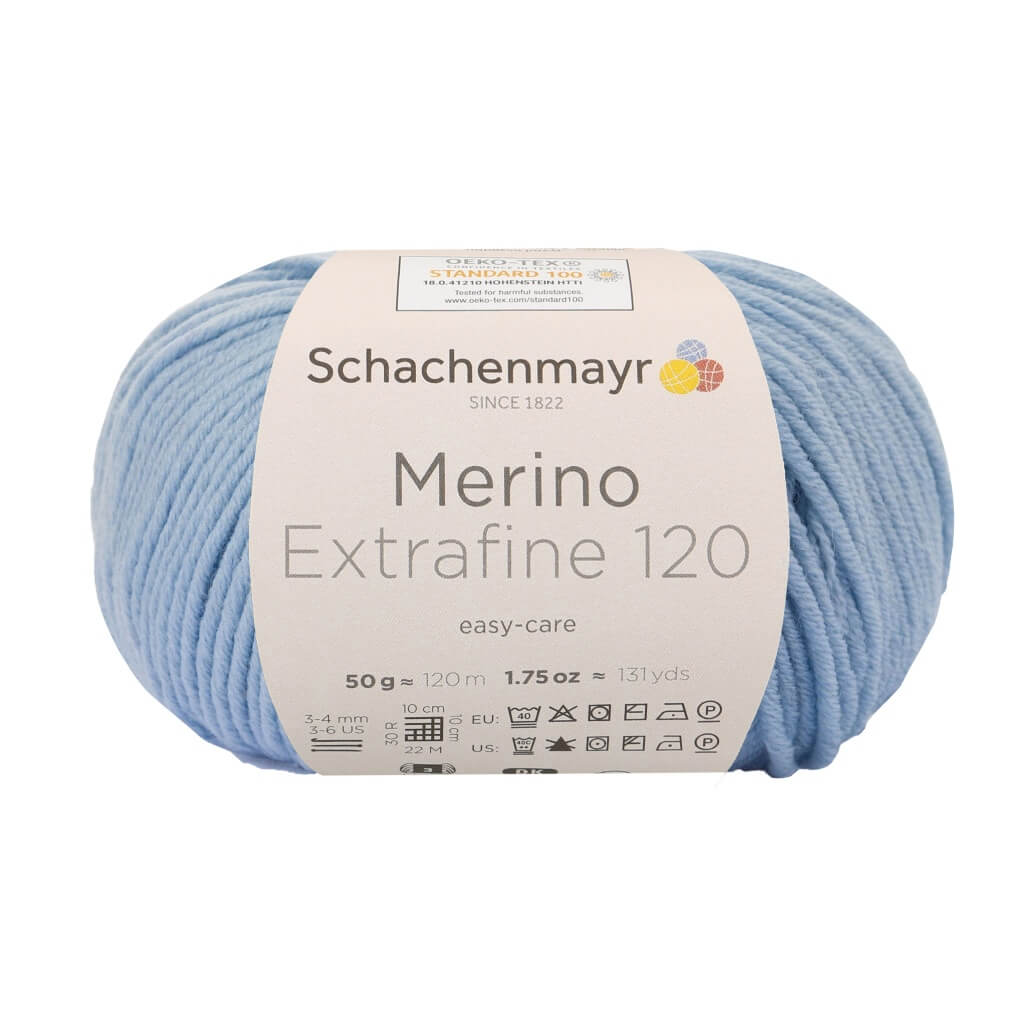 Schachenmayr 152 - Hellblau Schachenmayr Merino Extrafine 120 - Merinogarn Lieblingsgarn