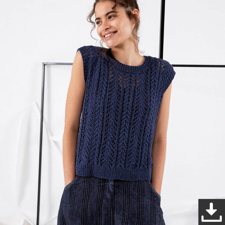 Lang Yarns Pullunder mit Lochmuster Strickanleitung - Lang Yarns (PDF) Lieblingsgarn