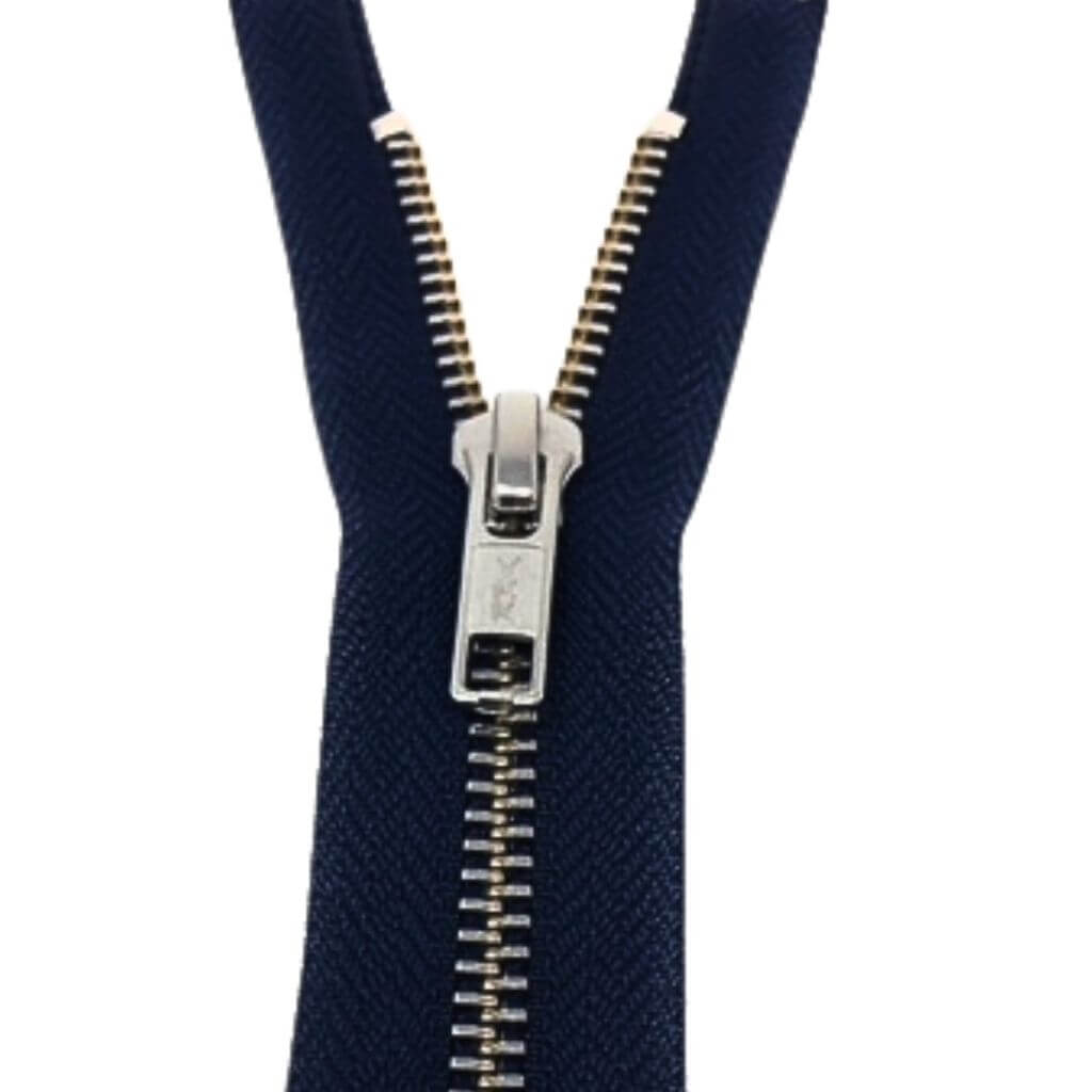 YKK 058 Marine / 12 cm YKK Reißverschluss nicht teilbar Metall Lieblingsgarn