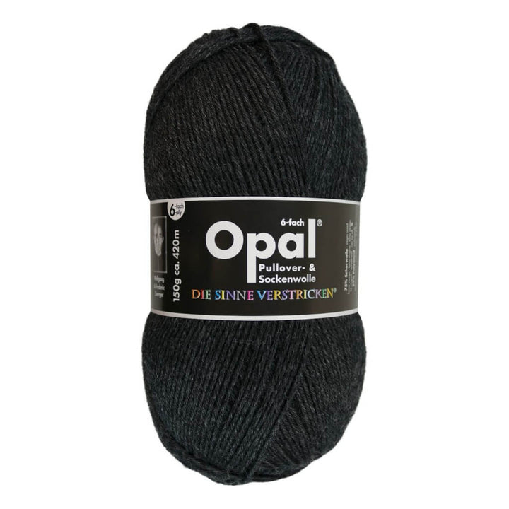 Opal 5303 - Anthrazit Mélange Opal Sockenwolle Uni 6-fach 150g Lieblingsgarn