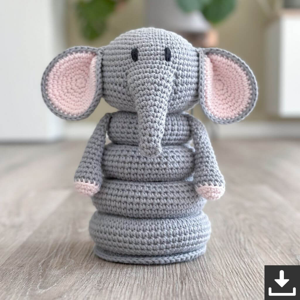 AO Design Pattern Stapelturm Elefant Häkelanleitung - AO Design (PDF) Lieblingsgarn