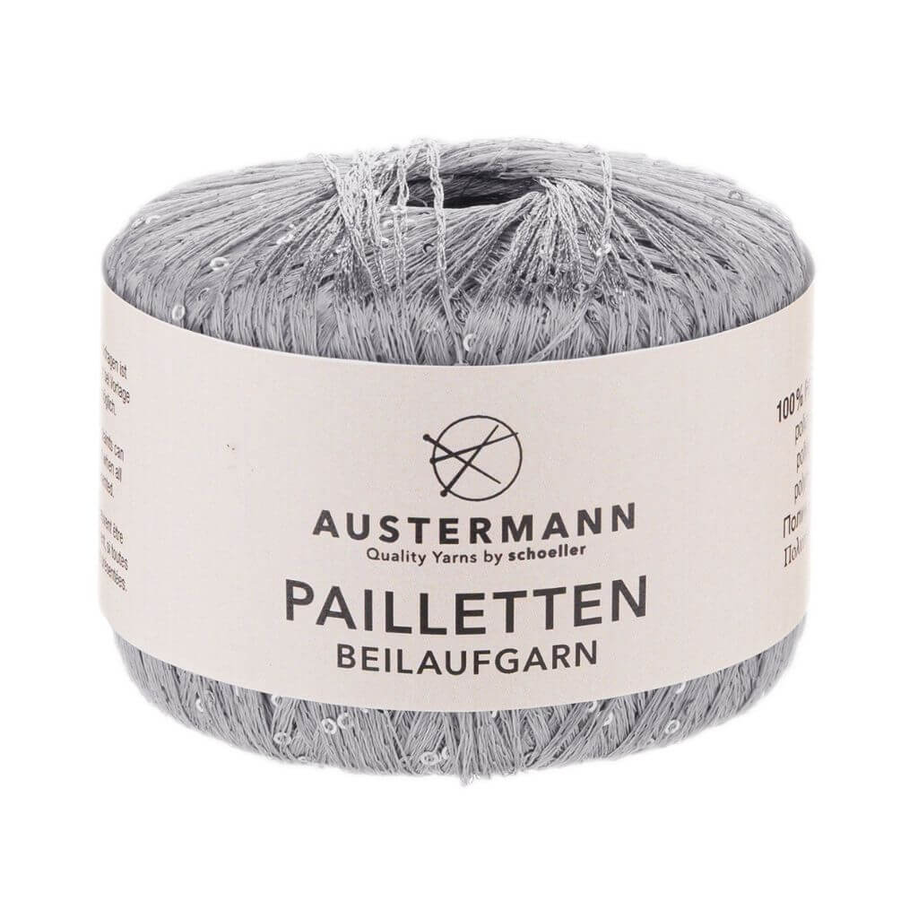 Austermann 4 - Silber Austermann Pailletten 25g Beilaufgarn Lieblingsgarn