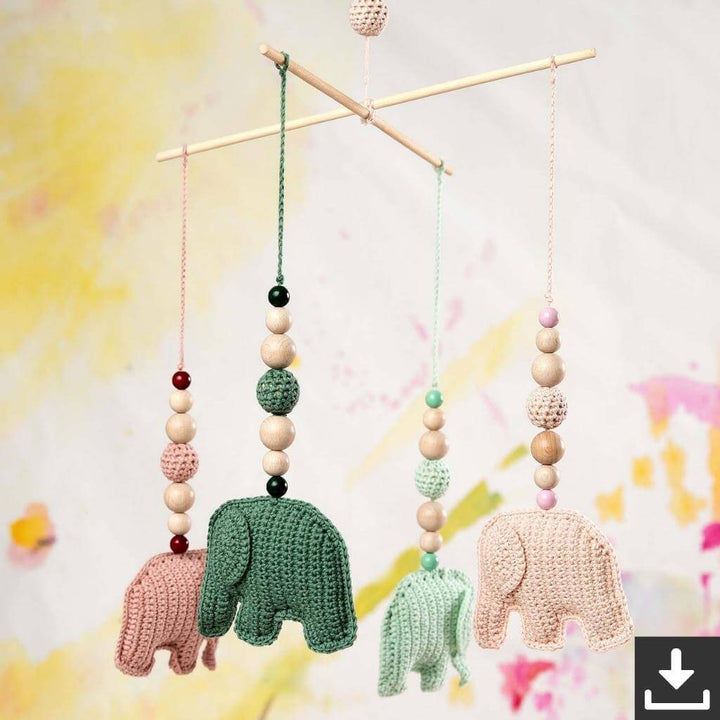 Lang Yarns Pattern Baby-Mobile mit Elefanten Häkelanleitung - Lang Yarns (PDF) Lieblingsgarn