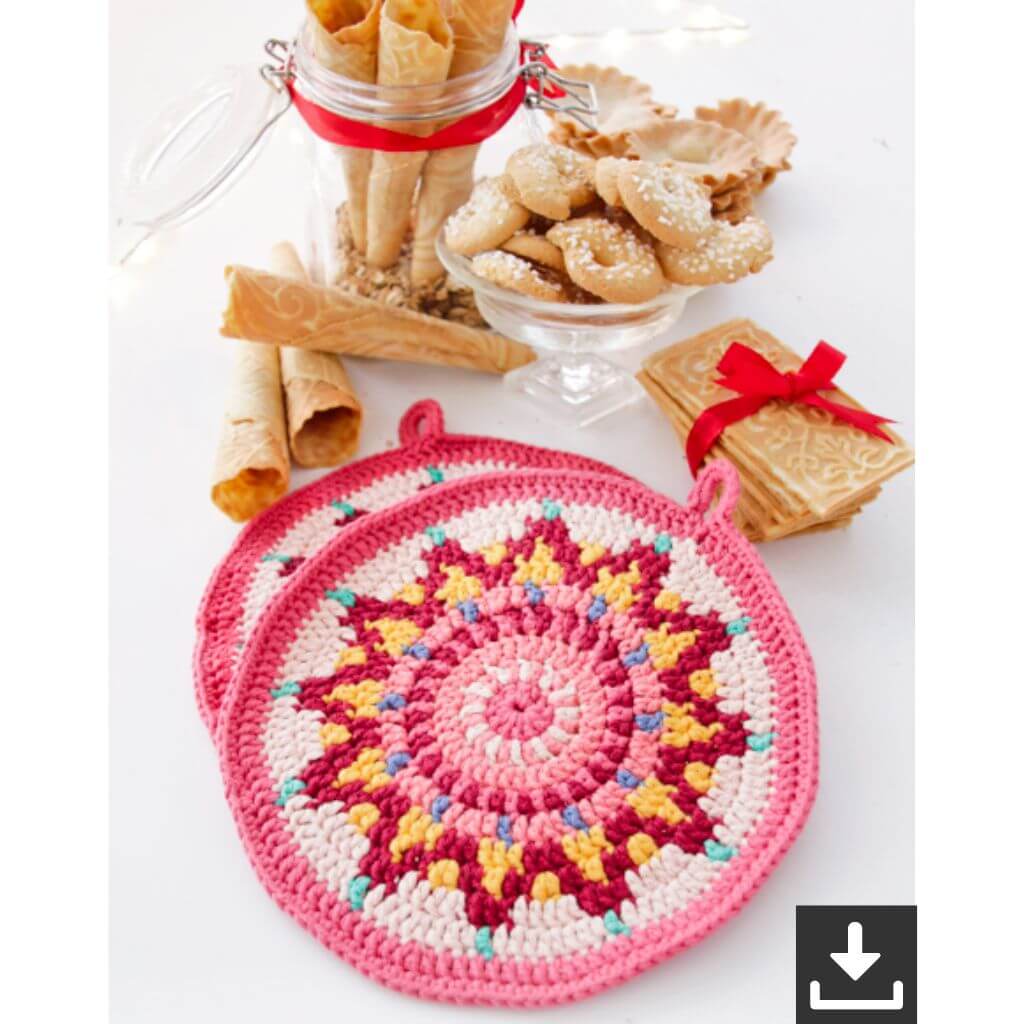 Drops Design Pattern Topflappen Baking Party Häkelset - Drops (PDF) Lieblingsgarn