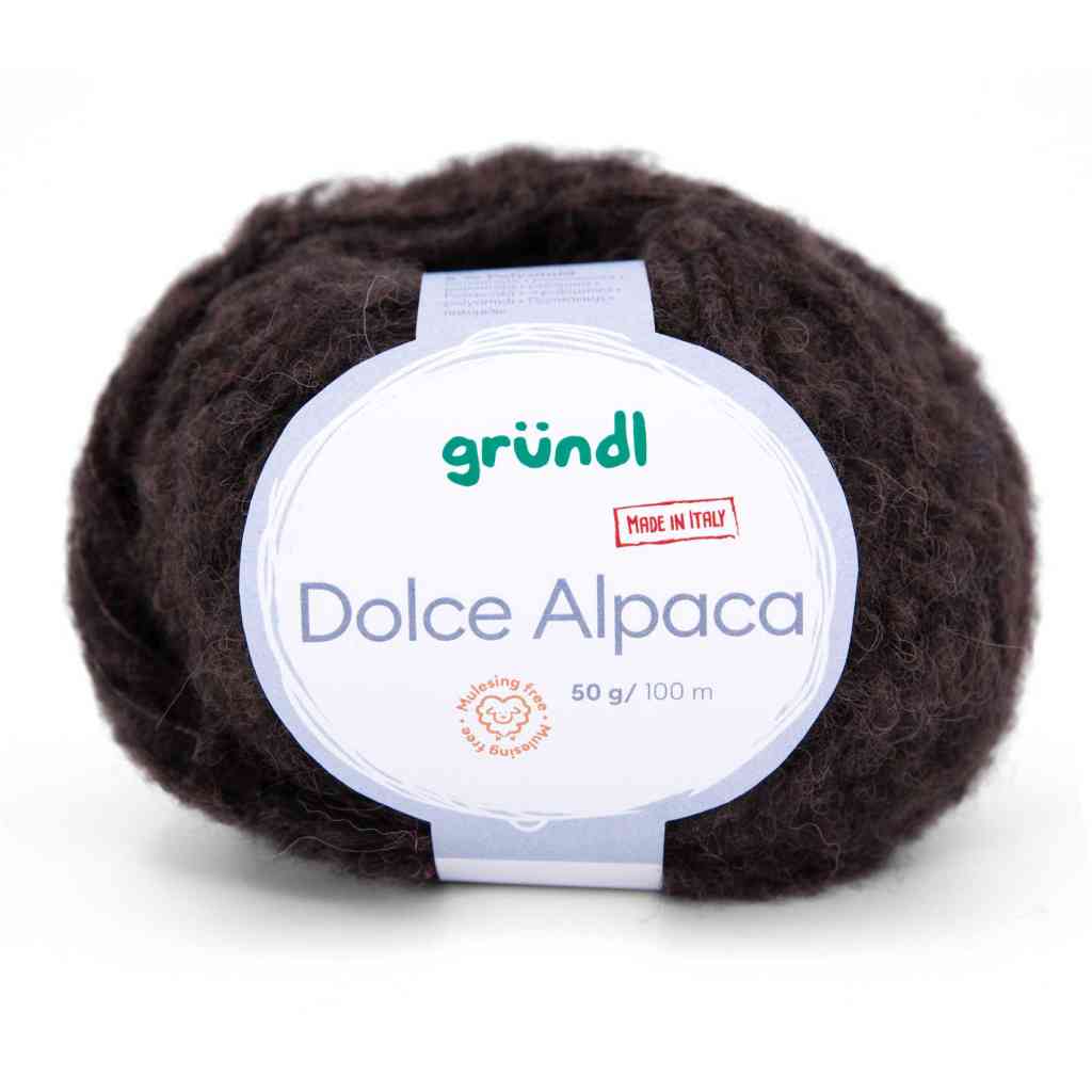 Gründl Dolce Alpaca, Farbe 07  dunkelbraun – Alpaka, Merino und Synthetik bei Lieblingsgarn