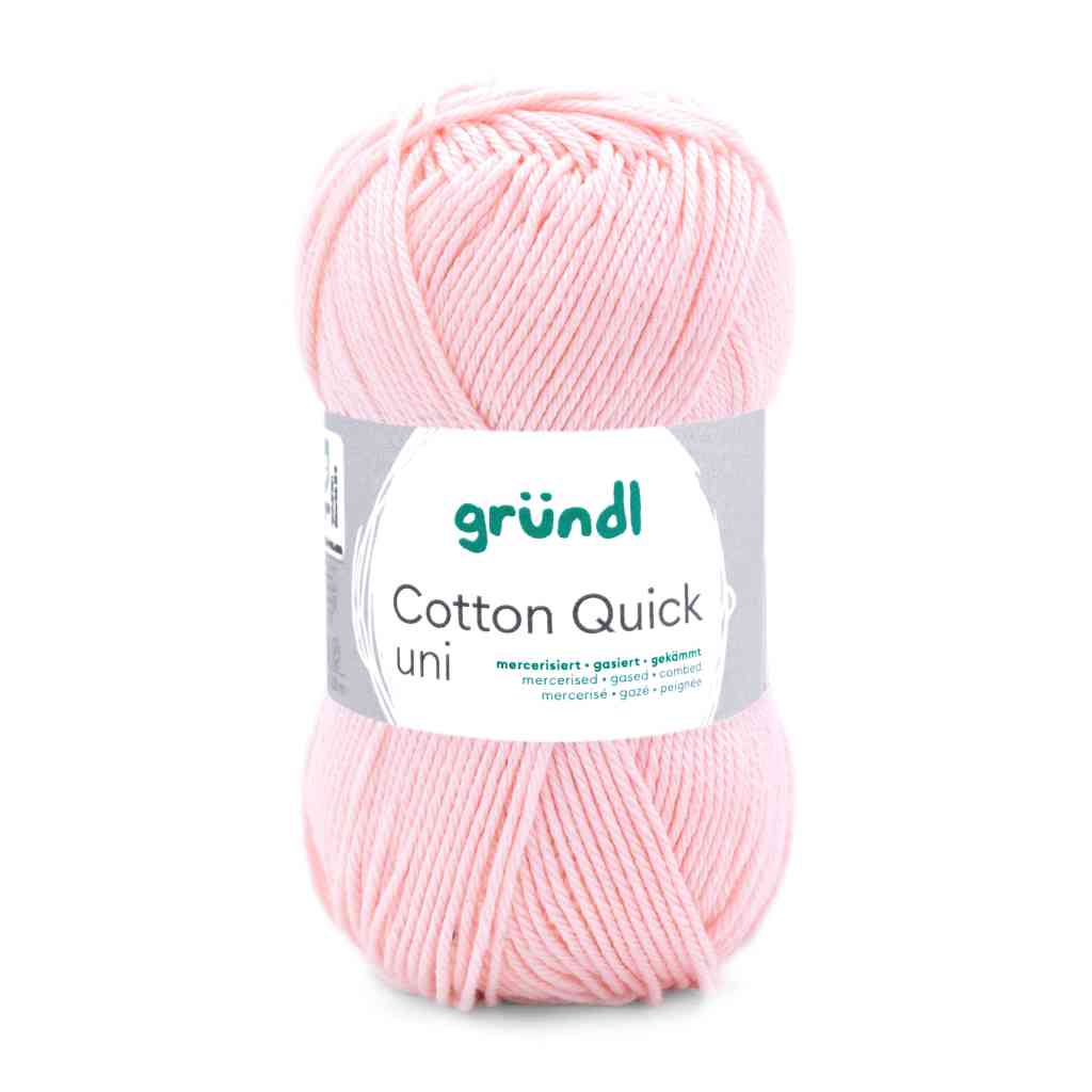 Gründl Cotton Quick Uni, Farbe 133  hellrosa – Baumwolle bei Lieblingsgarn
