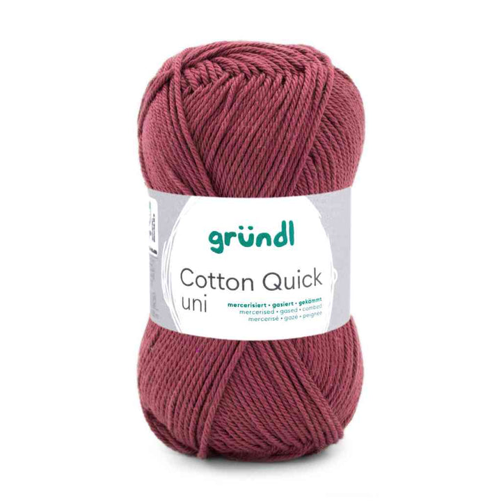 Gründl Cotton Quick Uni, Farbe 155  bordeaux – Baumwolle bei Lieblingsgarn