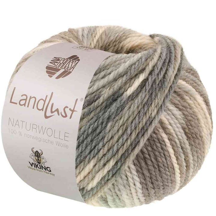 Lana Grossa 101 - Grau-Creme gemustert Lana Grossa Landlust Naturwolle Lieblingsgarn
