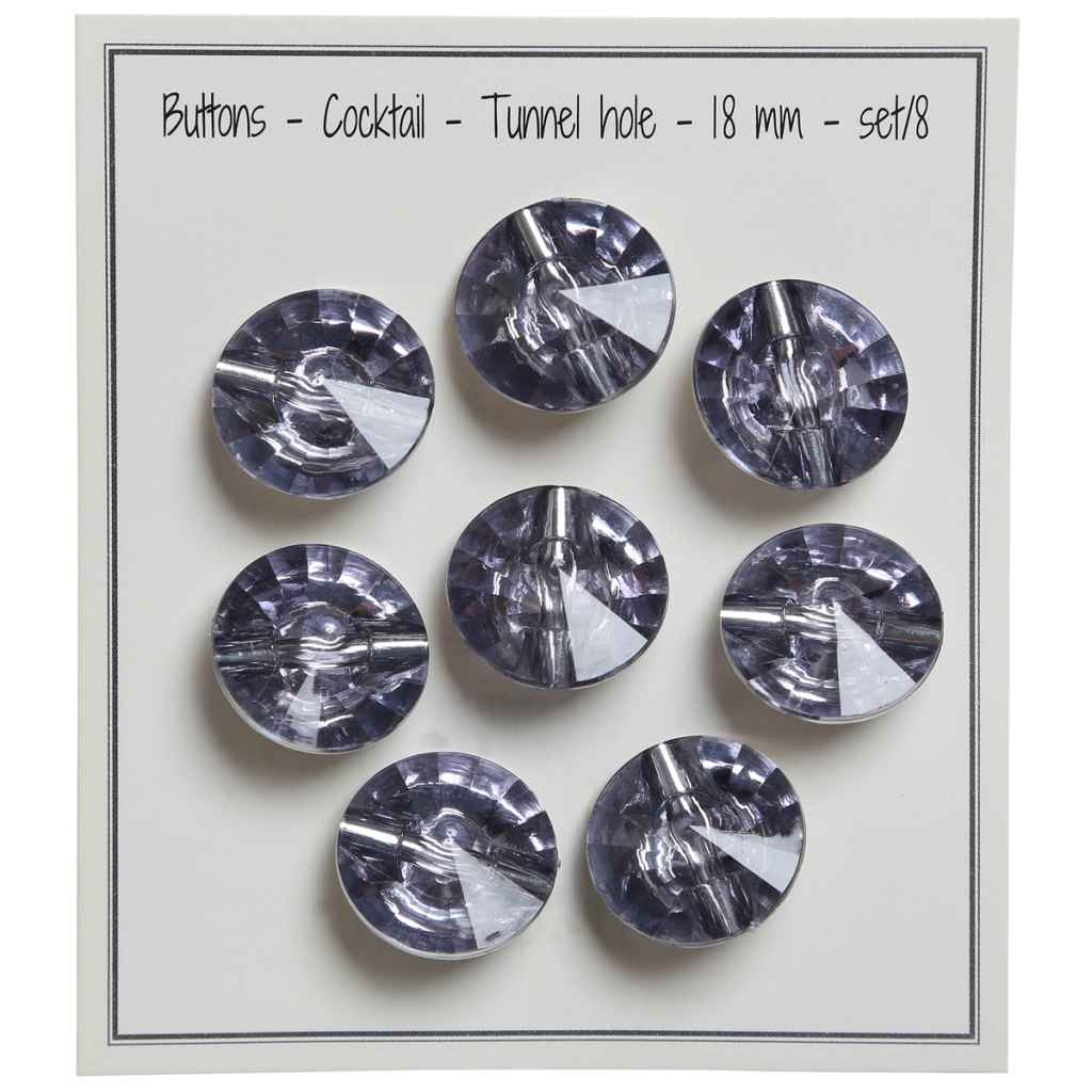 Go handmade Buttons Cocktail, 18mm tunnel hole, set of 8 pcs.