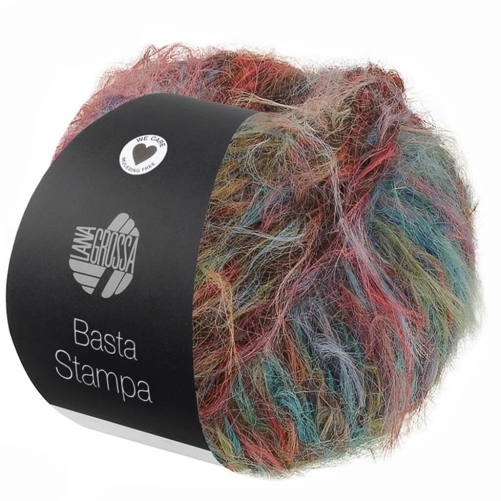 Lana Grossa 204 - Gelb/Rosa/Rot/Minttürkis/Blau Lana Grossa Basta Stampa Lieblingsgarn