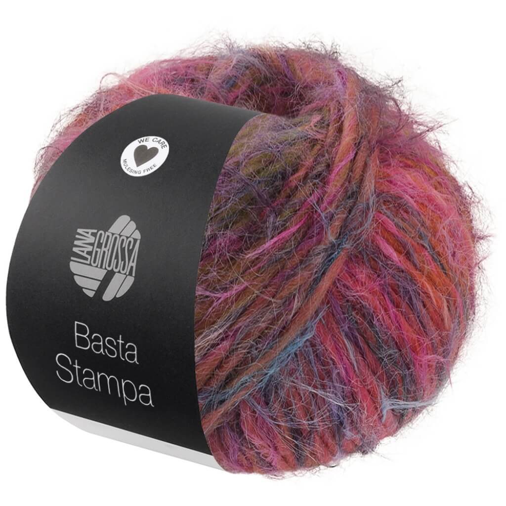 Lana Grossa 207 - Senf/Pink/Fuchsia/Türkis/Dunkelgrau Lana Grossa Basta Stampa Lieblingsgarn
