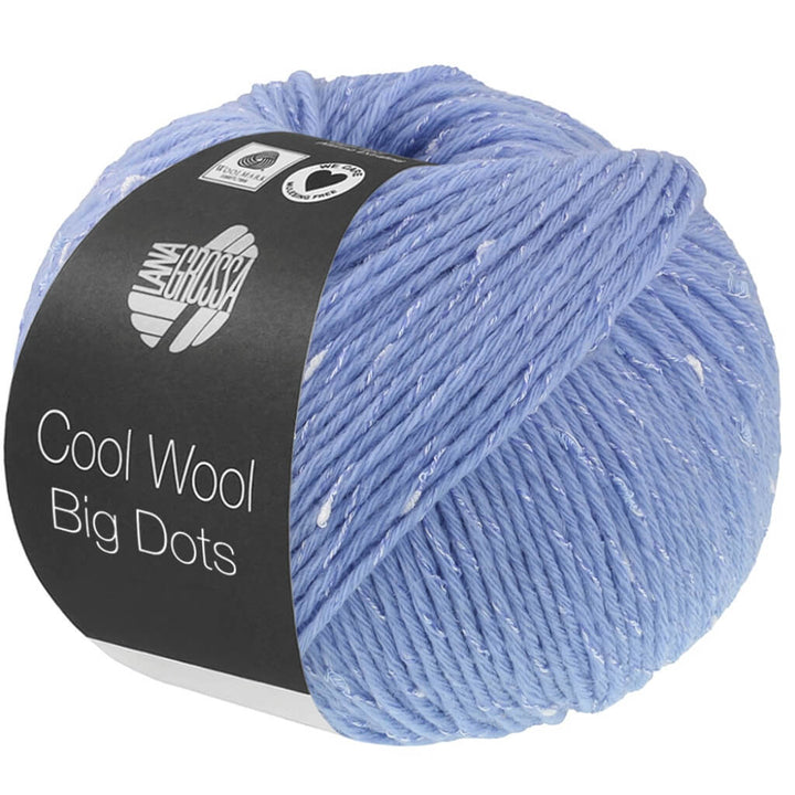 Lana Grossa Cool Wool Big Dots, Farbe 101 Hellblau – Merino, Synthetik und Viskose bei Lieblingsgarn