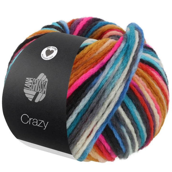 Lana Grossa 4 - Pink/Dunkelviolett/Hellblau/Blau/Bernstein/ Anthrazit Lana Grossa Crazy Lieblingsgarn