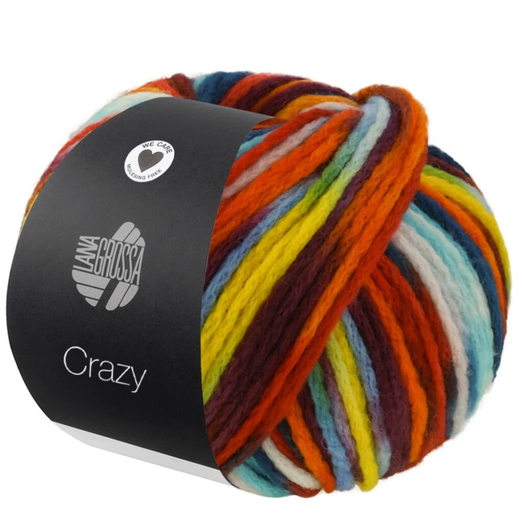 Lana Grossa 9 - Mint/Türkis/Petrolblau/Orange/Pflaume Lana Grossa Crazy Lieblingsgarn