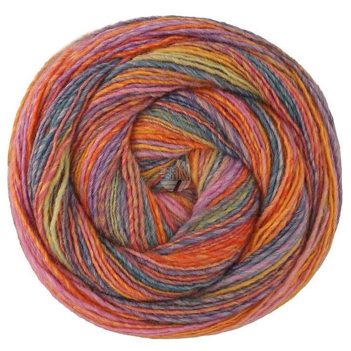 Lana Grossa 523 - Lila/Pistazie/Pink/Rotorange/Orange/Petrol/ Jeansblau Lana Grossa Gomitolo Disegno Lieblingsgarn