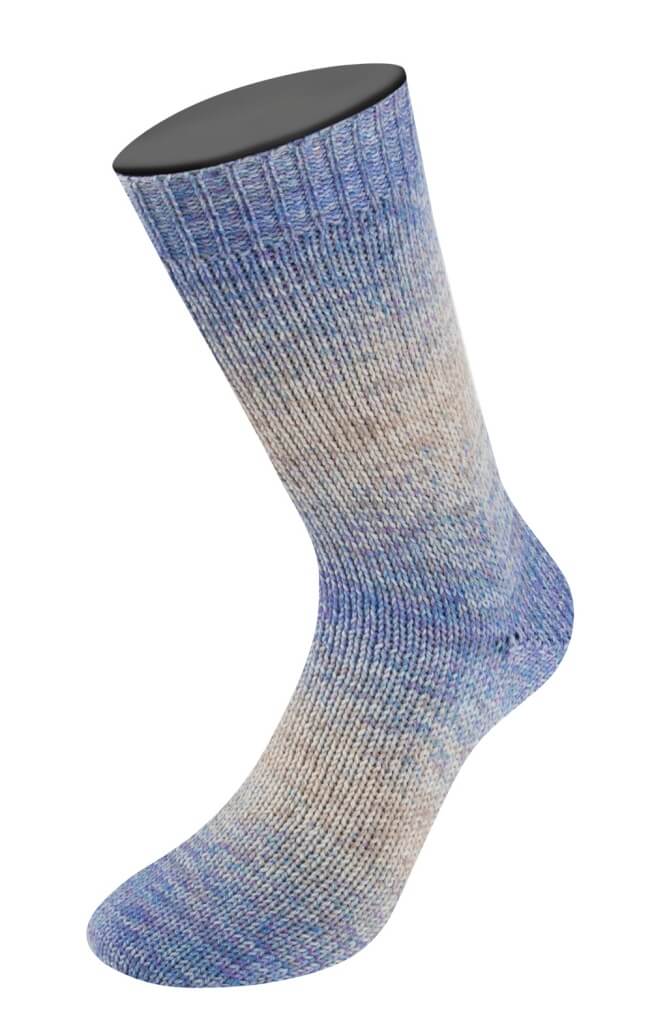 Lana Grossa 7233 - Hellgrau/Beige/Marine/Blau/Rotviolett Lana Grossa Meilenweit 100 Merino Extrafein Shades Lieblingsgarn