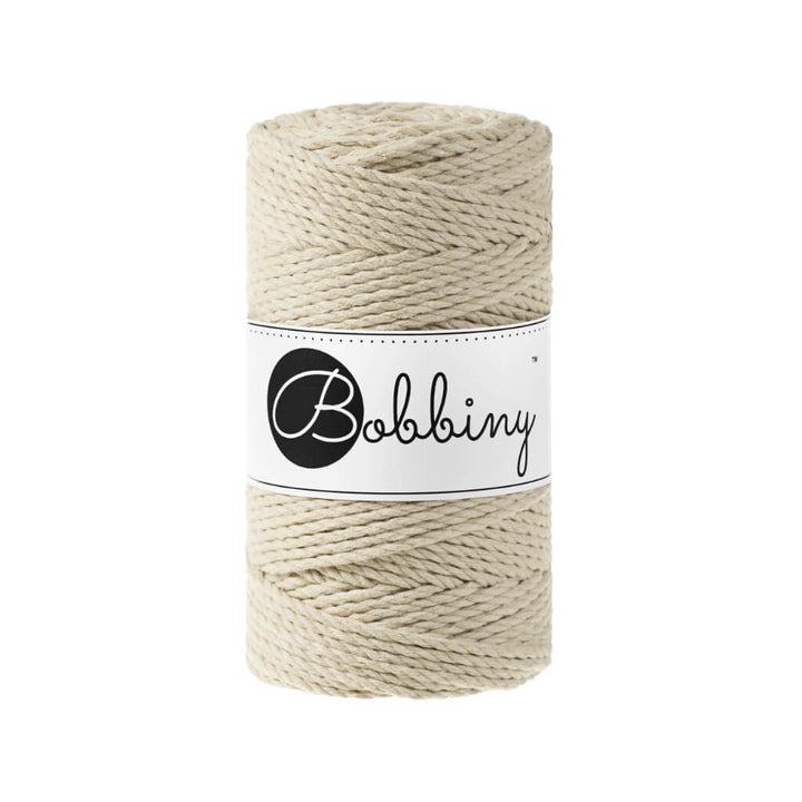 Bobbiny Beige Bobbiny Makramee Garn 3mm gedreht Lieblingsgarn