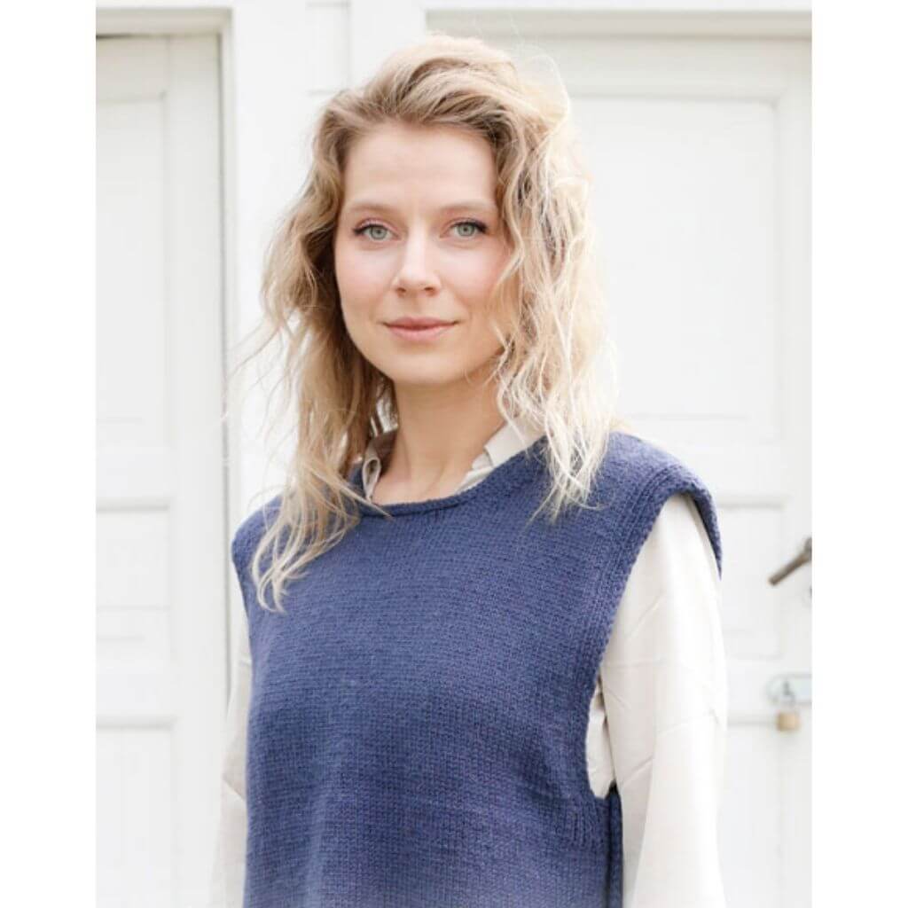 Drops Design Pattern Damen Pullunder Blue Night Vest Strickanleitung - Drops (PDF) Lieblingsgarn