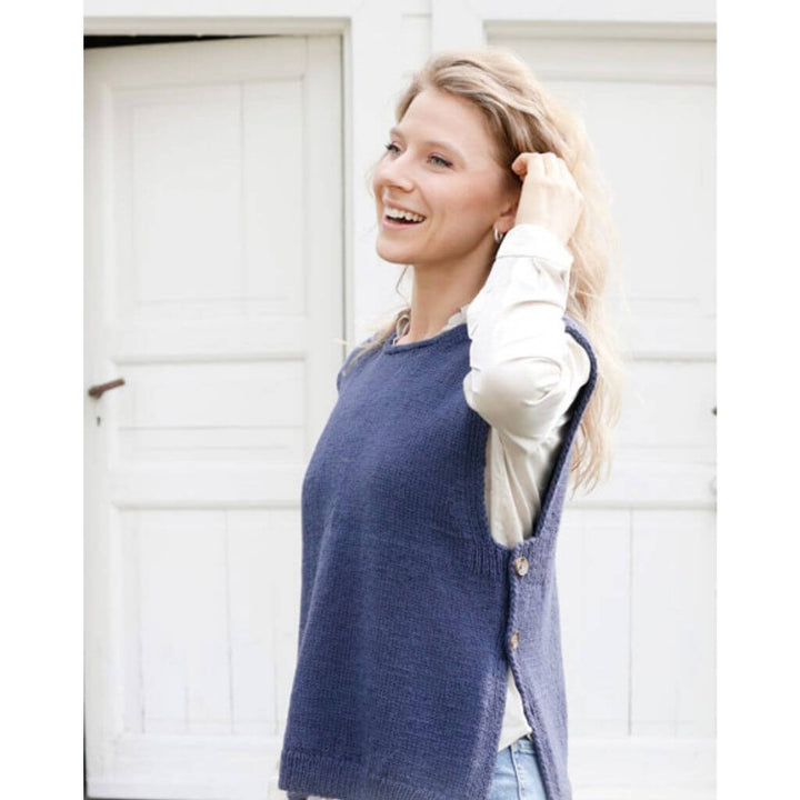 Drops Design Pattern Damen Pullunder Blue Night Vest Strickanleitung - Drops (PDF) Lieblingsgarn