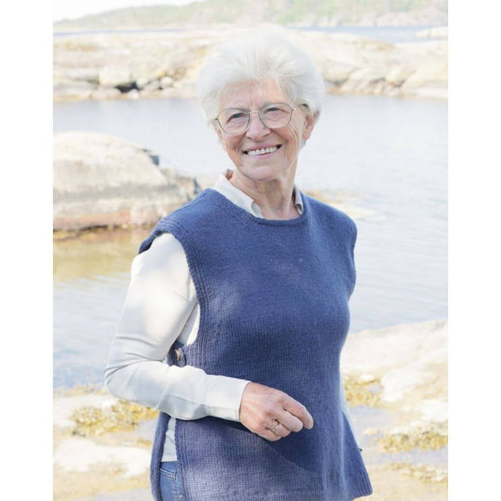 Drops Design Pattern Damen Pullunder Blue Night Vest Strickanleitung - Drops (PDF) Lieblingsgarn