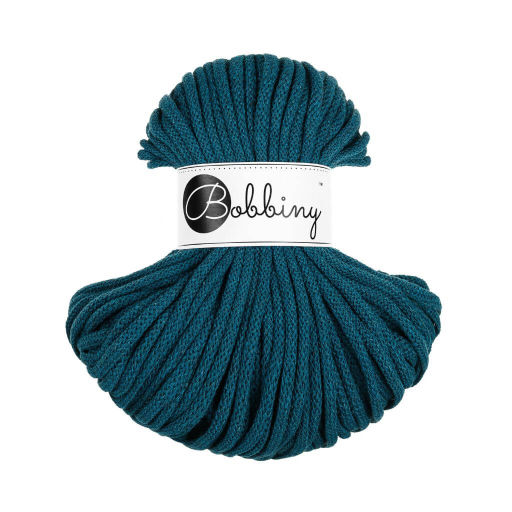 Bobbiny Makrameegarn Peacock Blue Bobbiny Premium Kordel 5 mm x 50 m Lieblingsgarn