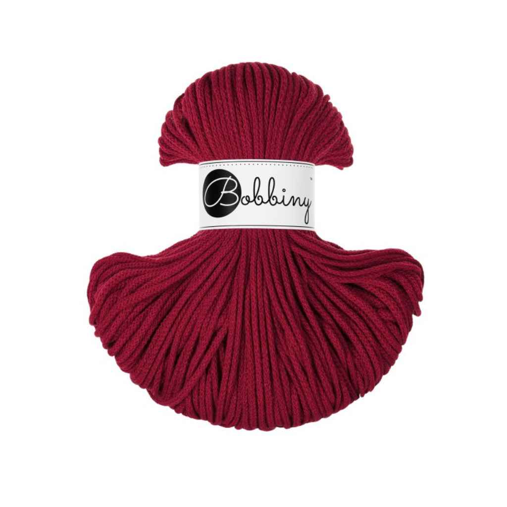 Bobbiny Makramee Red Velvet Bobbiny Kordel Junior 3mm x 100 m Lieblingsgarn