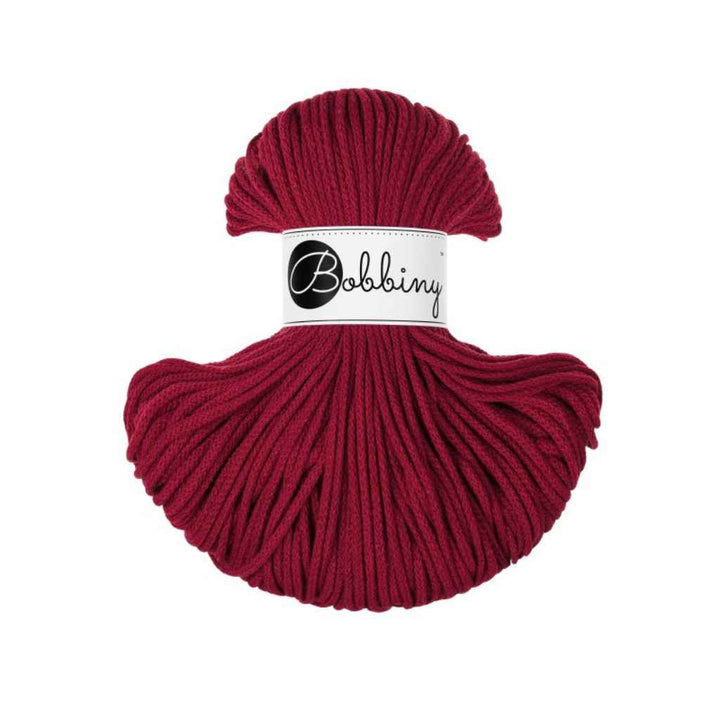 Bobbiny Makramee Red Velvet Bobbiny Kordel Junior 3mm x 100 m Lieblingsgarn